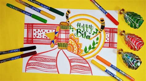 bahag bihu drawing // Assam culture drawing // easy .